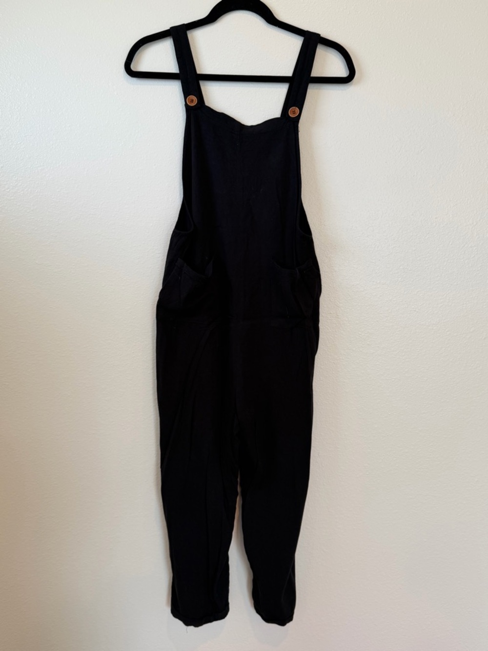 Black Women's Cotton Overalls Jumpsuit